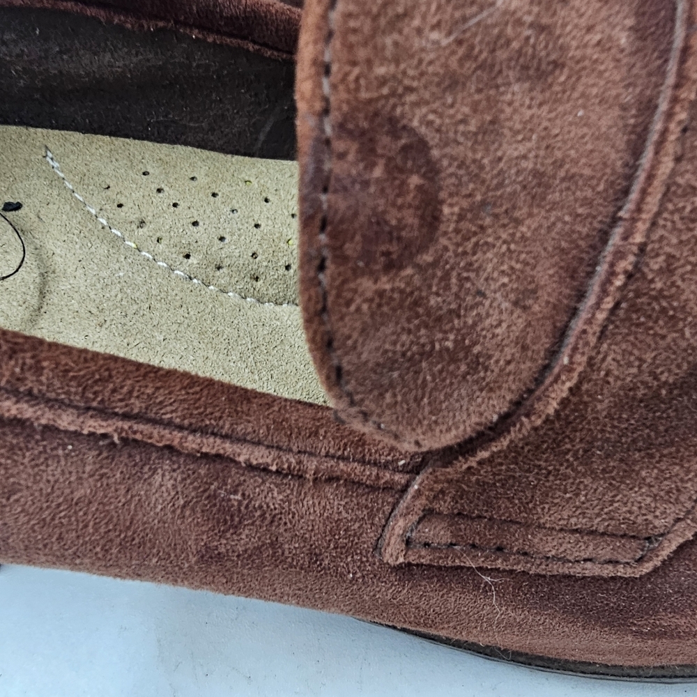 Clarks Trish Rose Mahogany Suede Penny Loafers Womens Size 7 M UltimateComfort - Picture 3 of 11